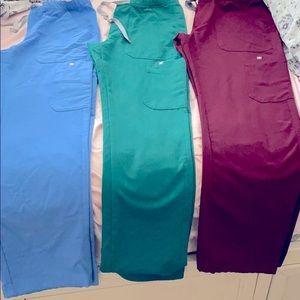 Figs Cairo bottoms.Hunter Green/Burgundy/Ceil Blue